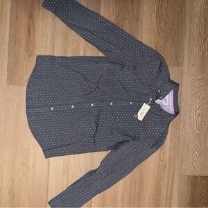 Gray Polka Dot Button-Up Shirt